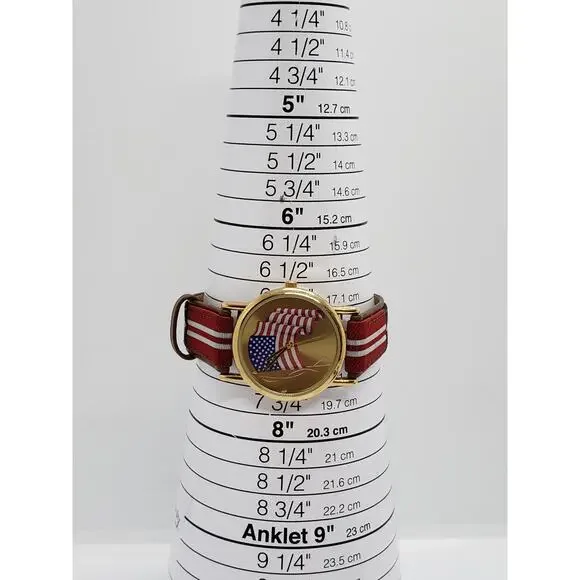 Valdawn American flag men's watch. Flag on face. F69155-1 Working watch